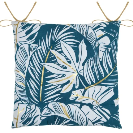 Pernă de scaun Aloha 38X38 cm, culoare albastru, 45% poliester 55% bumbac