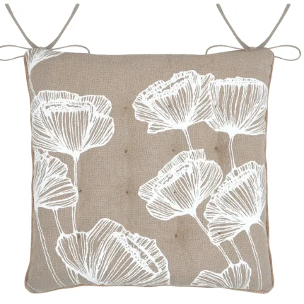 Pernă de scaun Oriana 38X38 cm, culoare natural, 45% poliester 55% bumbac