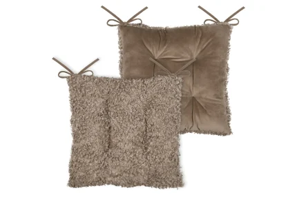 Pernă de scaun Cosylife 38X38 cm, culoare greige, 100% poliester - imagine 3