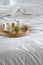 Cearșaf cu elastic Elysee 90X190 cm, culoare alb, 100% bumbac - imagine 4