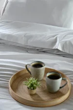 Cearșaf cu elastic Elysee 90X190 cm, culoare in, 100% bumbac - imagine 3