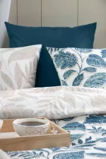 Set husă pilotă Calliope 240X220 cm, culoare verde petrol, 100% bumbac - imagine 3