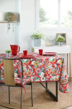 Față de masă Gipsy 140X240 cm, culoare roșu, 100% poliester - imagine 3