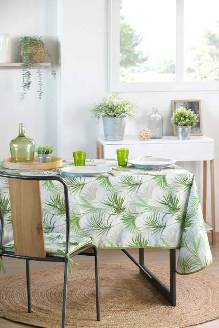 Față de masă Palmira 140X240 cm, culoare verde, 100% poliester - imagine 3