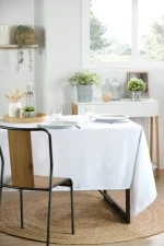 Față de masă Nelson 145X300 cm, culoare alb, 100% poliester - imagine 2