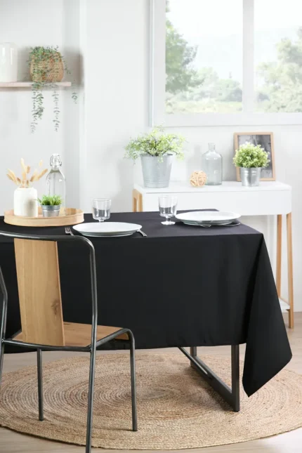 Față de masă Nelson 145X200 cm, culoare negru, 100% poliester - imagine 2
