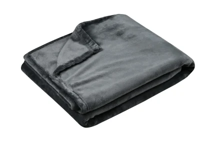 Pătură Doudou 130X160 cm, culoare antracit, 100% poliester - imagine 2