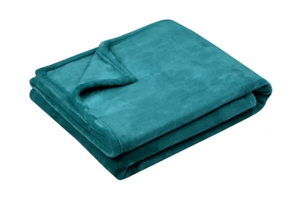 Pătură Doudou 130X160 cm, culoare turcoaz, 100% poliester - imagine 2