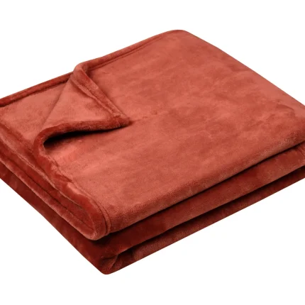 Pătură Doudou 130X160 cm, culoare cărămiziu, 100% poliester