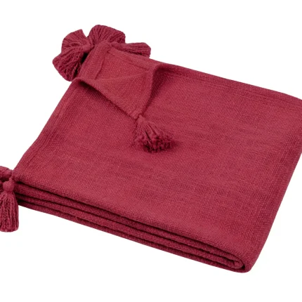 Pătură Sanchez 125X150 cm, culoare roșu, 100% bumbac