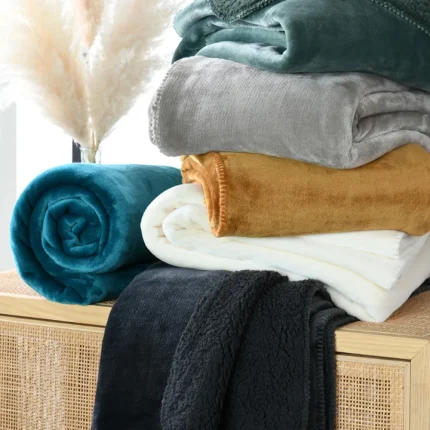 Pătură Michigan 130X160 cm, culoare Natural, 100% poliester