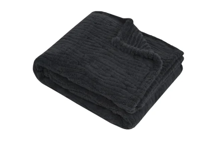 Pătură Columbia 130X160 cm, culoare antracit, 100% poliester - imagine 2