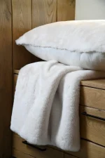 Pătură Bostan 130X160 cm, culoare crem, 100% poliester - imagine 4