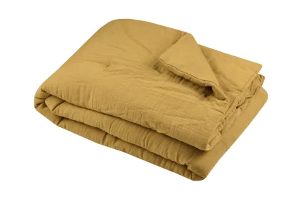 Pătură Coline 125X150 cm, culoare muștar, 100% bumbac - imagine 2