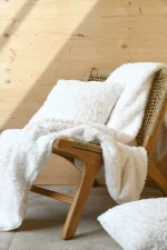 Pătură Brume 130X150 cm, culoare crem, 100% poliester - imagine 3