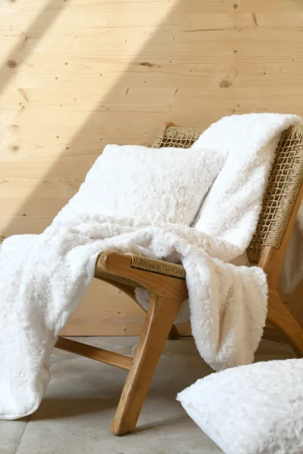 Pătură Brume 130X150 cm, culoare crem, 100% poliester - imagine 3