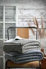 Pătură Rusty 130X160 cm, culoare gri, 100% poliester - imagine 3