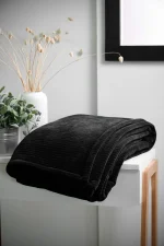 Pătură Clayton 130X160 cm, culoare negru, 100% poliester - imagine 4