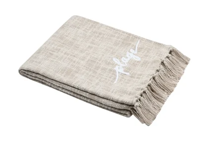 Pătură Dunes 125X150 cm, culoare natural, 45% poliester 55% bumbac - imagine 2