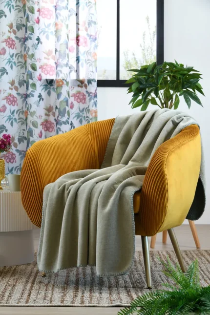 Pătură Emmy 130X150 cm, culoare gri/verde, 100% poliester - imagine 4