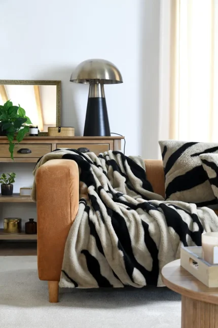 Pătură Fauves 130X160 cm, culoare greige, 100% poliester - imagine 3