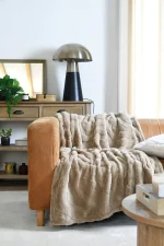 Pătură Fauves 130X160 cm, culoare natural, 100% poliester - imagine 4