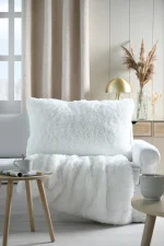 Pătură Cosylife 130X160 cm, culoare alb, 100% poliester - imagine 3