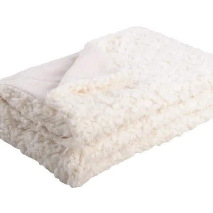 Pătură Mouton 180X220 cm, culoare alb, 100% poliester