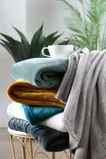 Pătură Stanford 180X220 cm, culoare verde, 100% poliester - imagine 3