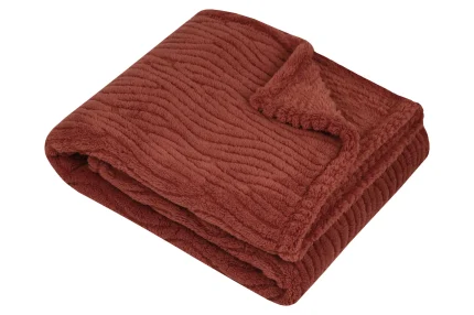 Pătură Columbia 180X220 cm, culoare arămiu, 100% poliester - imagine 2