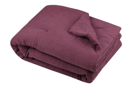 Pătură Coline 180X220 cm, culoare visiniu, 100% bumbac - imagine 2