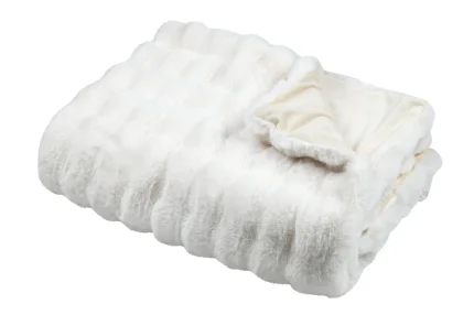 Pătură Nebraska 180X220 cm, culoare crem, 100% poliester - imagine 2