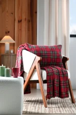 Pătură Willis 140X200 cm, culoare roșu, 100% poliester - imagine 6