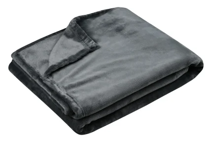 Pătură Doudou 220X240 cm, culoare antracit, 100% poliester - imagine 2