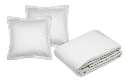 Cuvertură matlasată Cleo 260X240 cm, culoare natural, 100% poliester - imagine 3