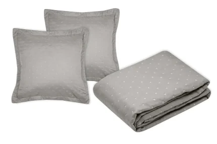 Cuvertură matlasată Cleo 260X240 cm, culoare greige, 100% poliester - imagine 3