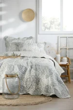 Cuvertură matlasată Gally 260X240 cm, culoare natural, 100% poliester - imagine 5