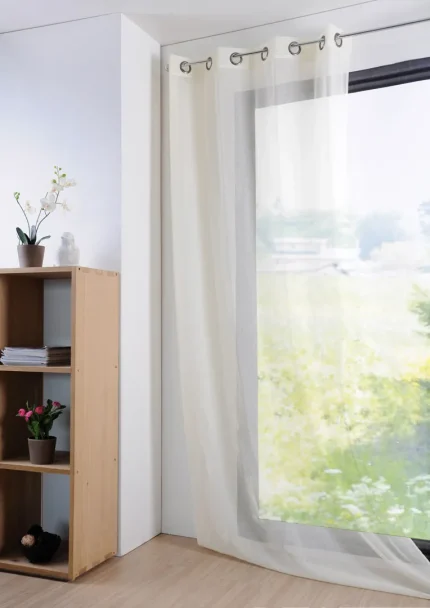 Perdea Monna 135X260 cm, culoare crem, 100% poliester - imagine 2