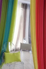 Perdea Monna 135X260 cm, culoare roz, 100% poliester - imagine 4