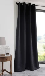 Draperie Notte 135X250 cm, culoare negru, 100% poliester - imagine 2