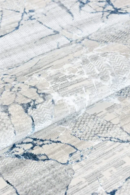 Covor living NOVA LUX 53388B Albastru / Alb - imagine 7