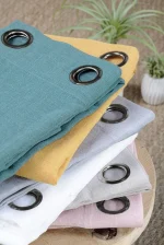 Perdea Paloma 140X260 cm, culoare gri, 100% poliester - imagine 5