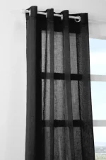 Perdea Paloma 140X260 cm, culoare negru, 100% poliester - imagine 2