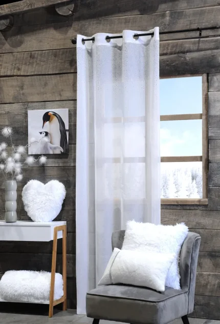 Perdea Whitty 140X260 cm, culoare alb, 100% poliester - imagine 5