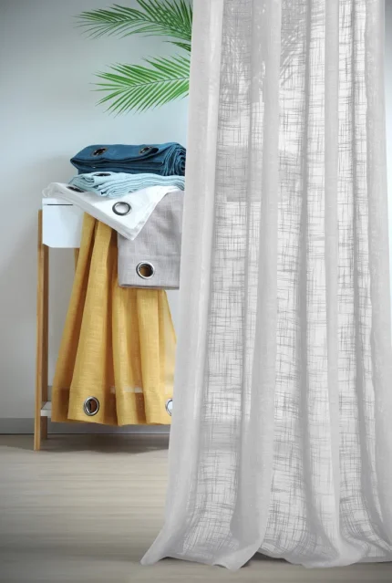 Perdea Ontario 135X260 cm, culoare crem, 100% poliester - imagine 3