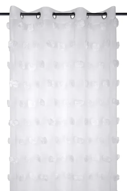 Perdea Pompinou 135X260 cm, culoare alb, 100% poliester - imagine 2