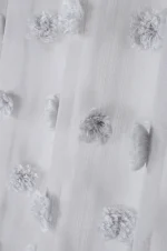 Perdea Pompinou 135X260 cm, culoare gri perlă, 100% poliester - imagine 3