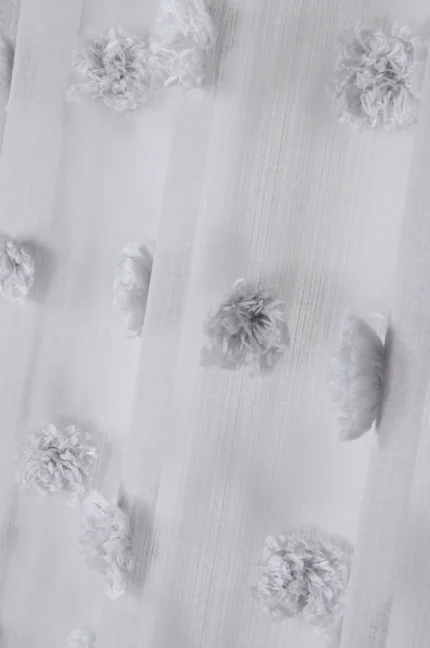 Perdea Pompinou 135X260 cm, culoare gri perlă, 100% poliester - imagine 3