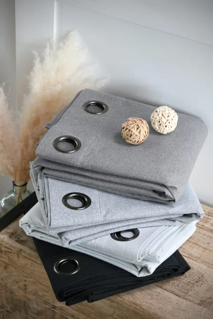 Draperie Portland 140X260 cm, culoare negru cărbune, 100% poliester - imagine 3