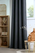 Draperie Harvard 140X260 cm, culoare antracit, 100% poliester - imagine 2